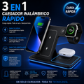 Soporte de carga inalámbrica LED 3 en 1 de 15w