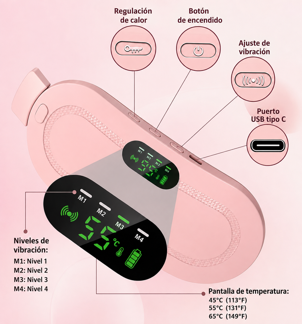 Almohadilla térmica inteligente para aliviar molestias menstruales