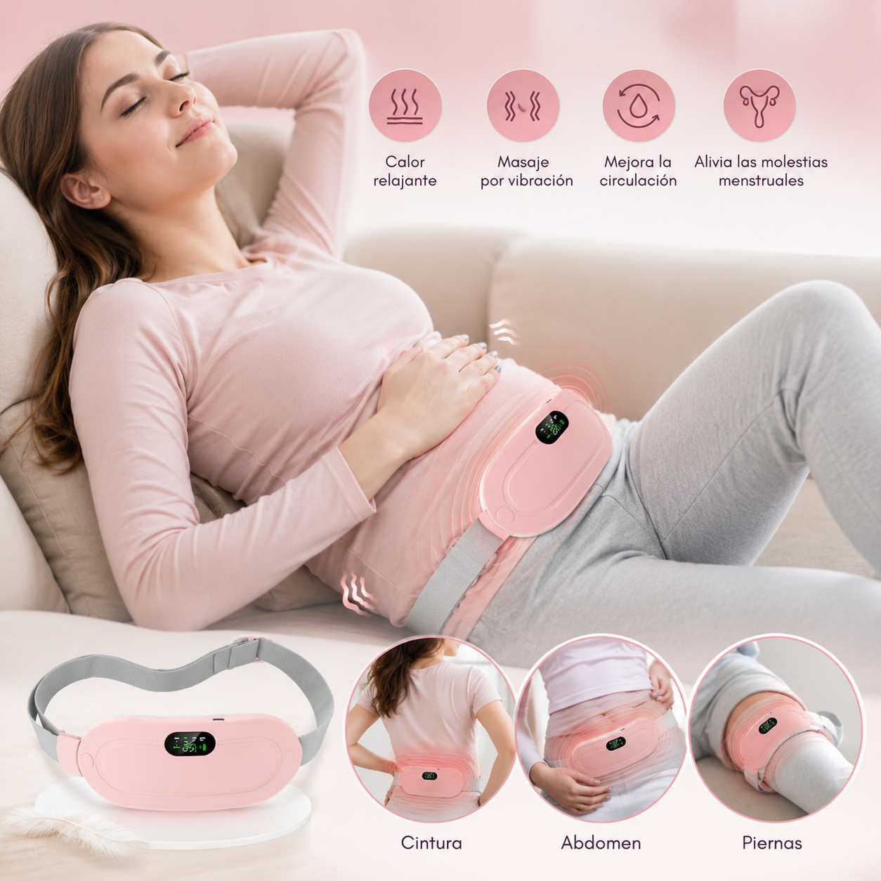 Almohadilla térmica inteligente para aliviar molestias menstruales